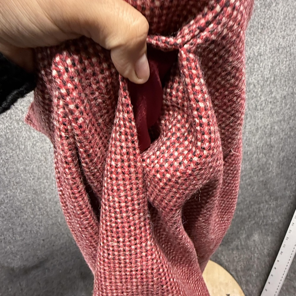 Guy Laroche Diffusion Skirt Womens 36 Red Tweed A-Line Midi Lined Made in France - Picture 15 of 16